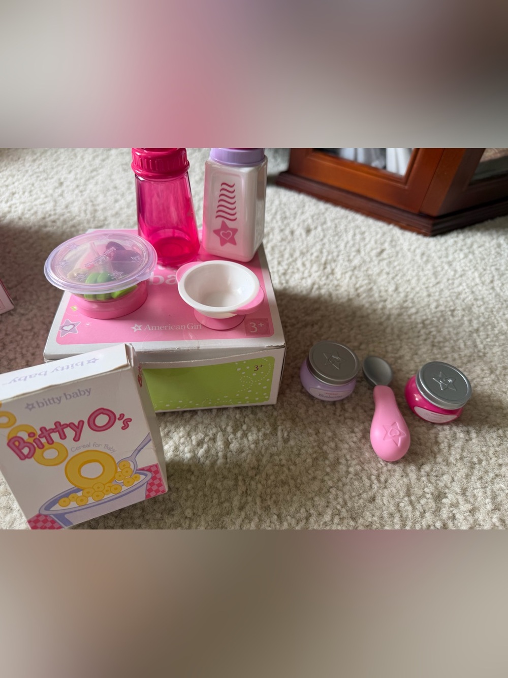American Girl doll snack cup, Bottle & Feeding Set